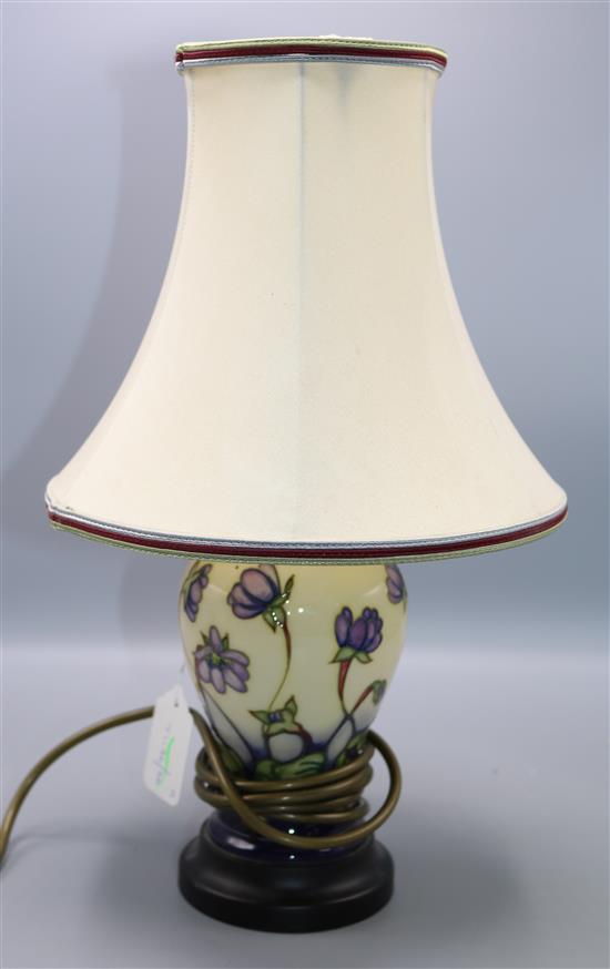 Modern Moorcroft vase table lamp